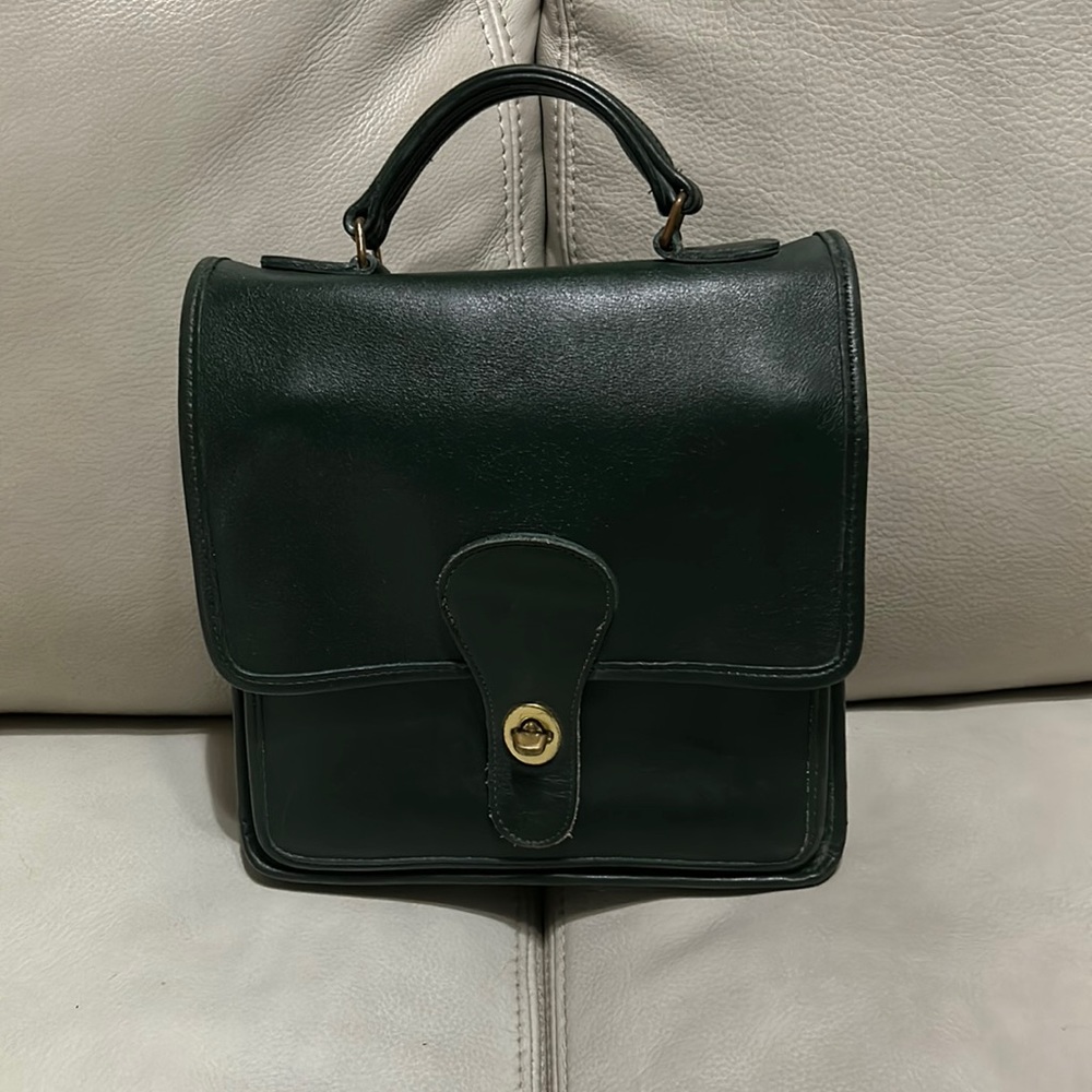 Vintage Coach Hunter Green Station Bag
